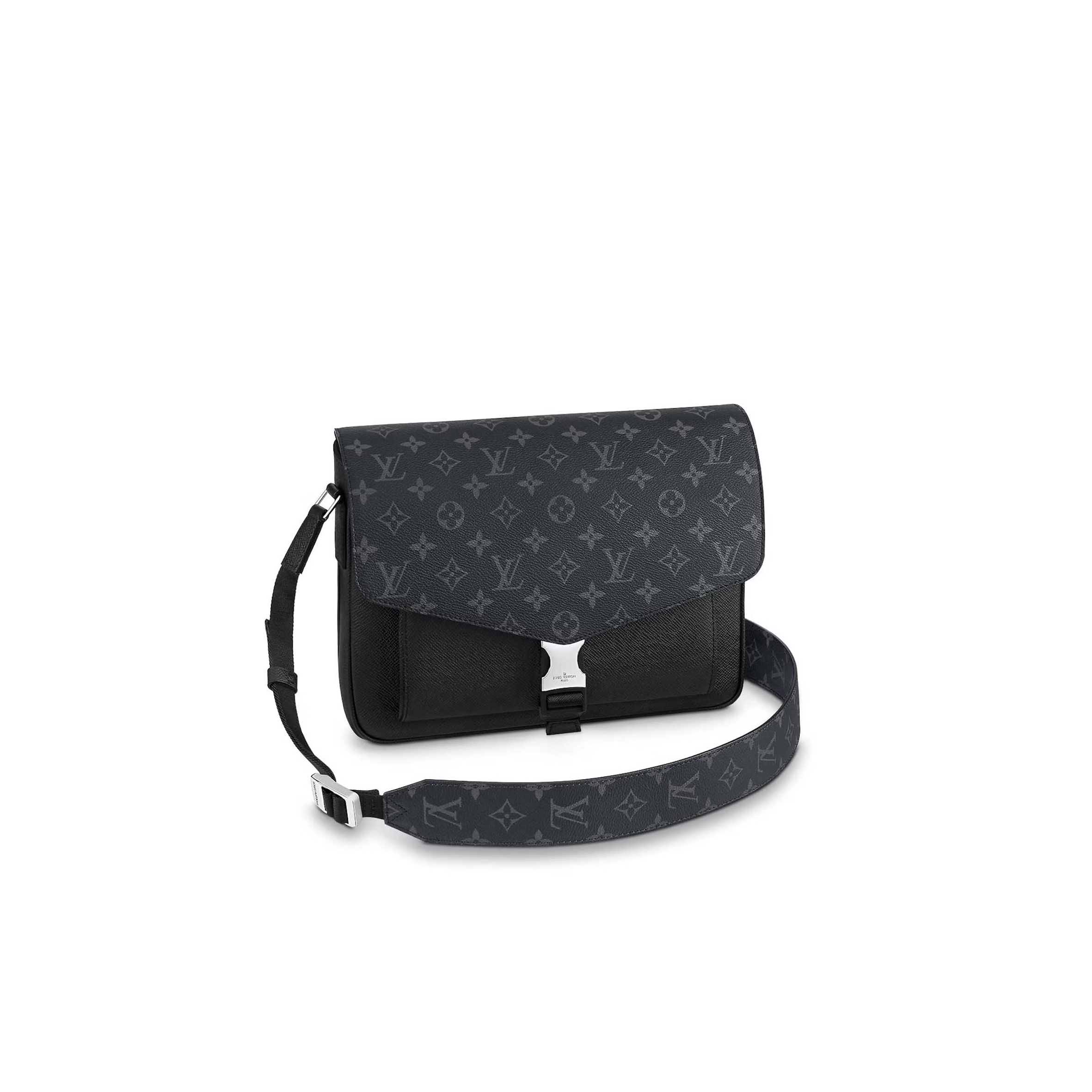 l0*is V*t0n shoulder bag messenger black gray taigarama monogram eclipse m30746 (33*29*11.5cm)